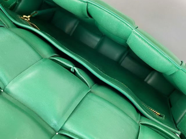 Bottega Veneta Cassette Crossbody Bag Padded Maxi Intrecciato Leather, GREEN, LEATHER, Crossbody bag
