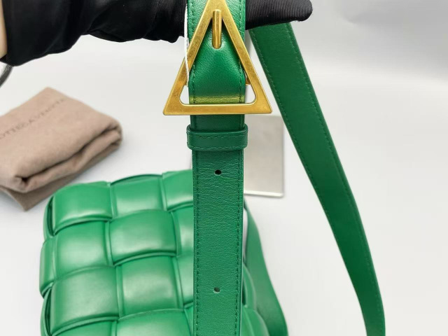 Bottega Veneta Cassette Crossbody Bag Padded Maxi Intrecciato Leather, GREEN, LEATHER, Crossbody bag