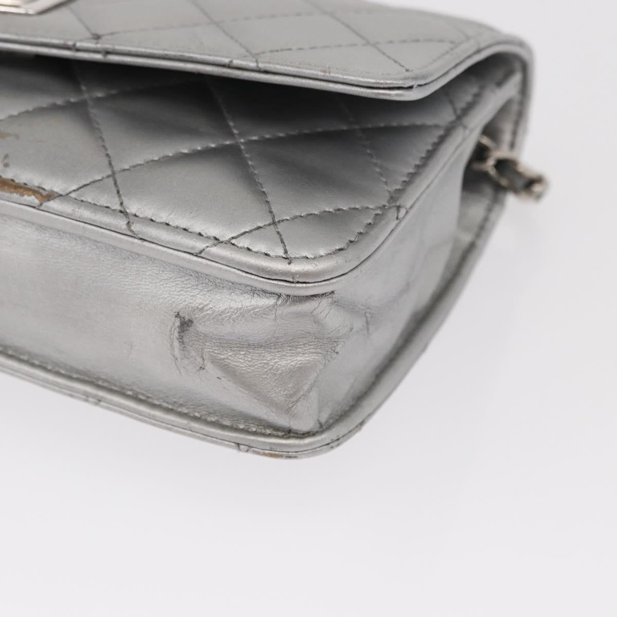 Chanel Reissue 2.55 Wallet on Chain Quilted Lambskin, Silver, Leather, Crossbody Bag