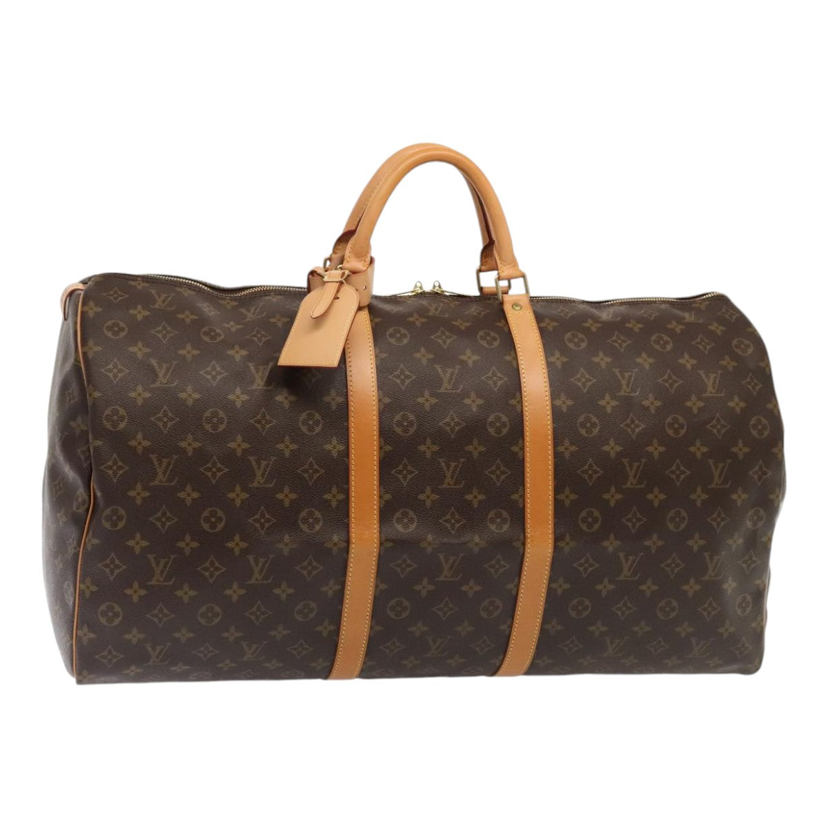 Louis Vuitton Keepall 60, Brown, Canvas, travel