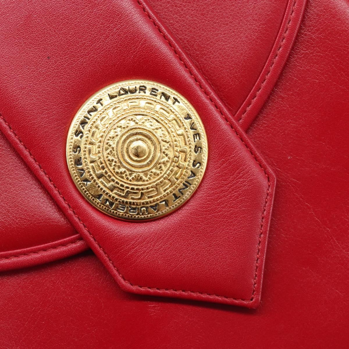 Saint Laurent Vintage Shoulder bag Leather, Red, Leather, Shoulder Bag