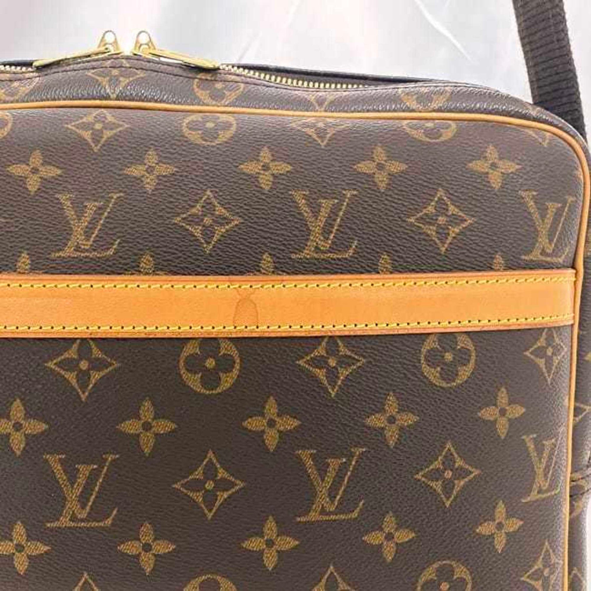 Louis Vuitton Reporter, Brown, Canvas, shoulder