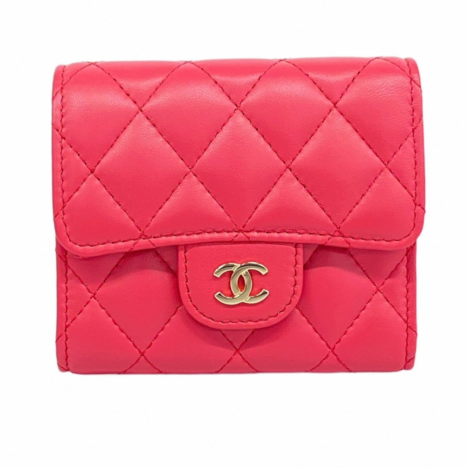 Chanel Porte monnaie, Pink, Leather, wallet