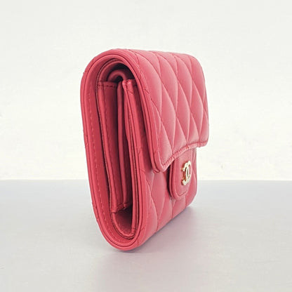 Chanel Porte monnaie, Pink, Leather, wallet