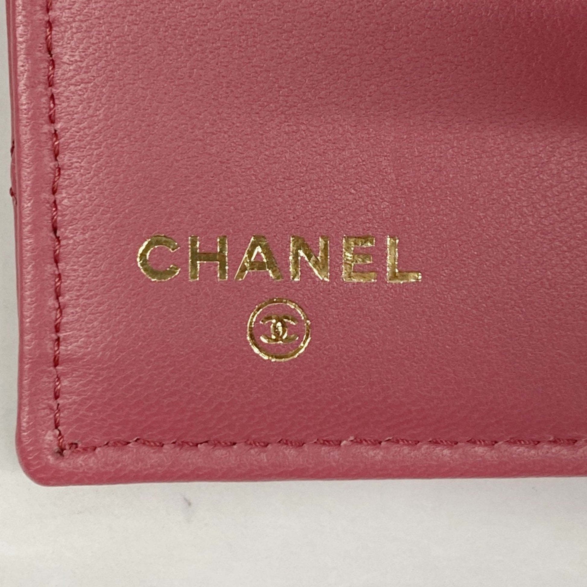 Chanel Porte monnaie, Pink, Leather, wallet