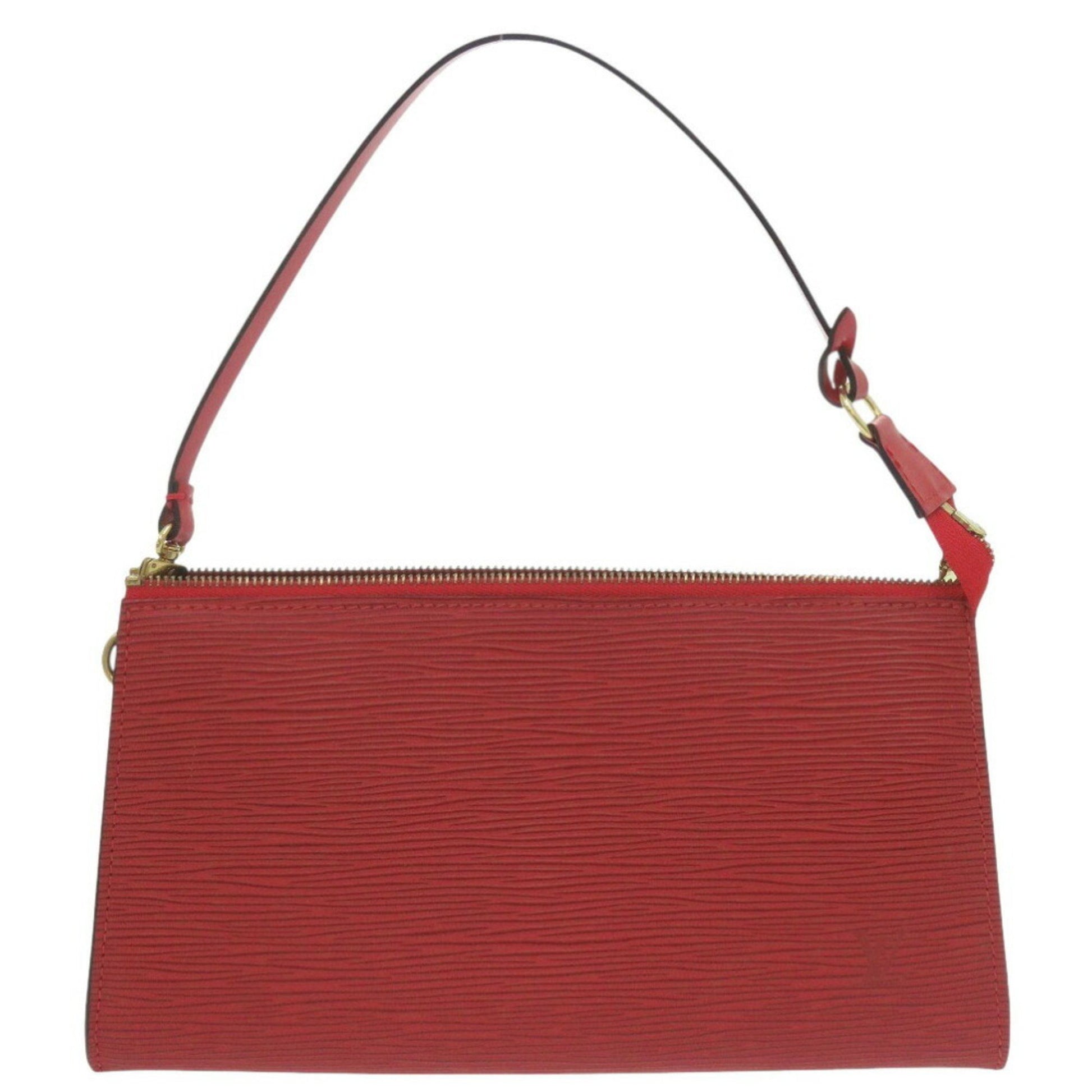 Louis Vuitton Pochette Accessoire, Red, Leather, clutch