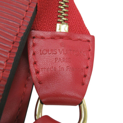 Louis Vuitton Pochette Accessoire, Red, Leather, clutch