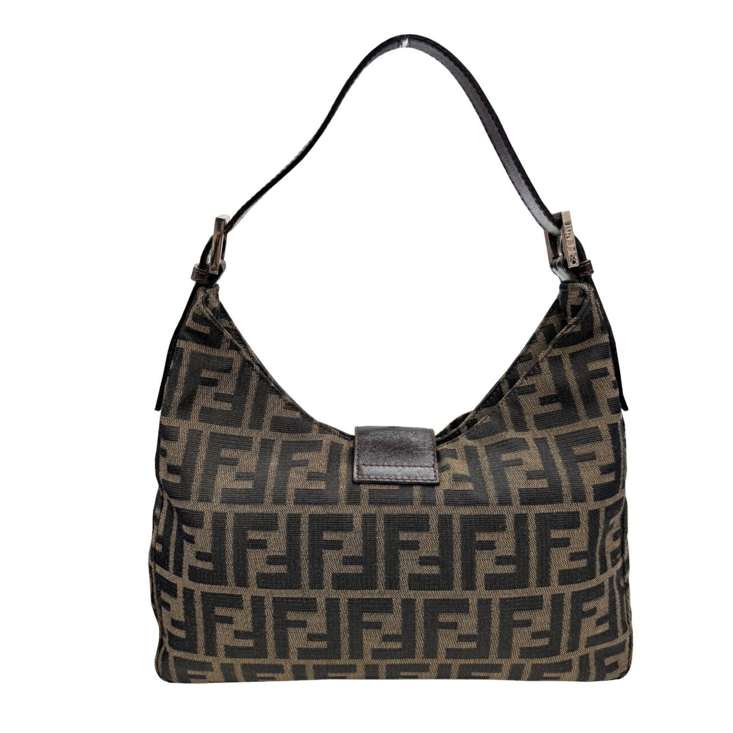 Fendi Baguette, Brown, Canvas, shoulder
