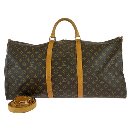 Louis Vuitton Keepall Bandoulière 60, Brown, Canvas, travel