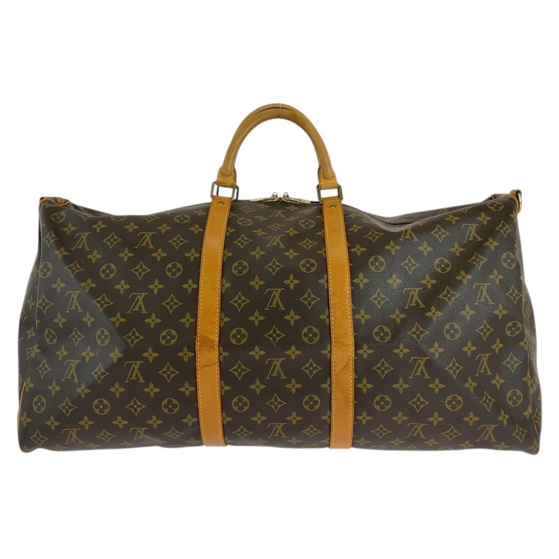 Louis Vuitton Keepall Bandoulière 60, Brown, Canvas, travel