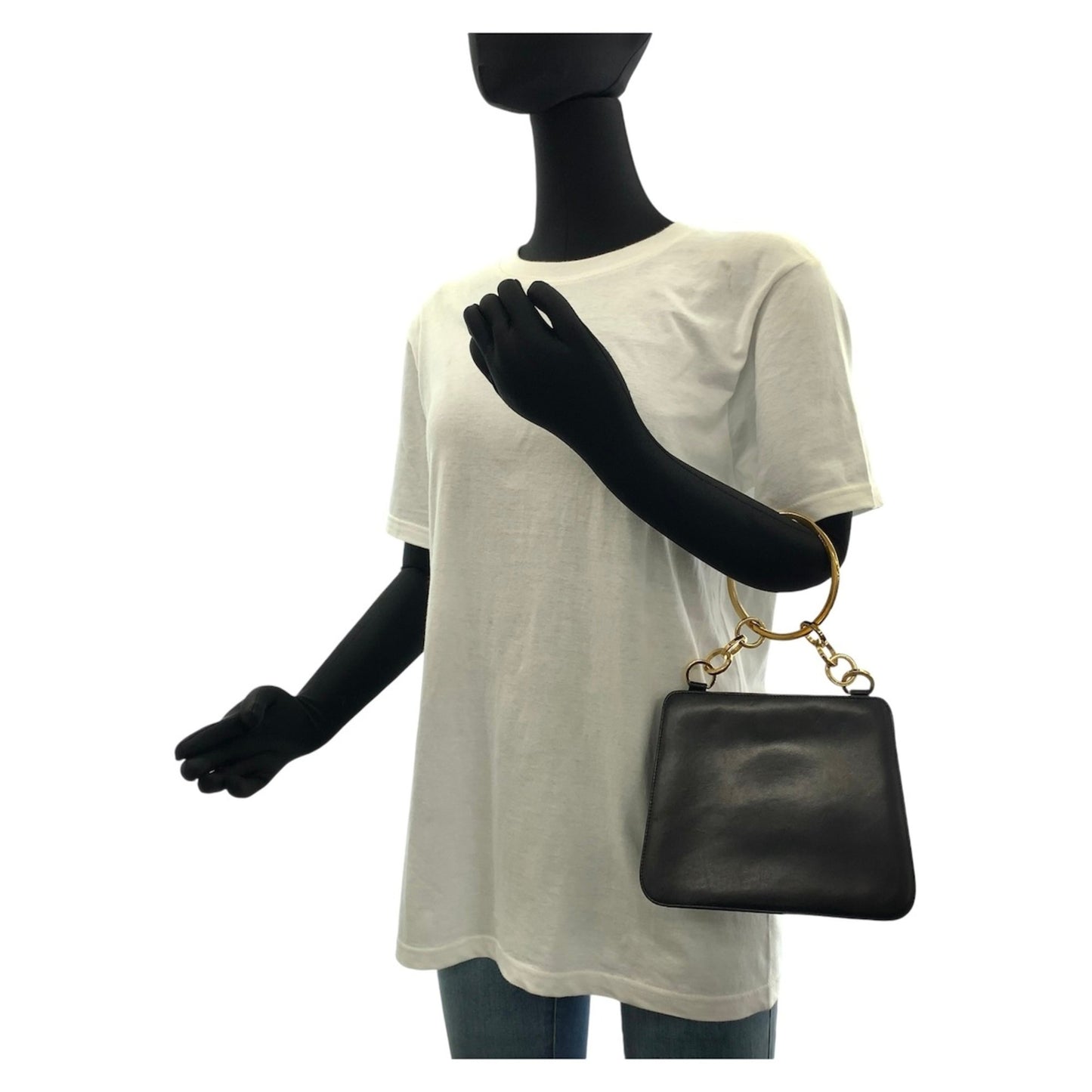 Salvatore Ferragamo, Black, Leather, handbag