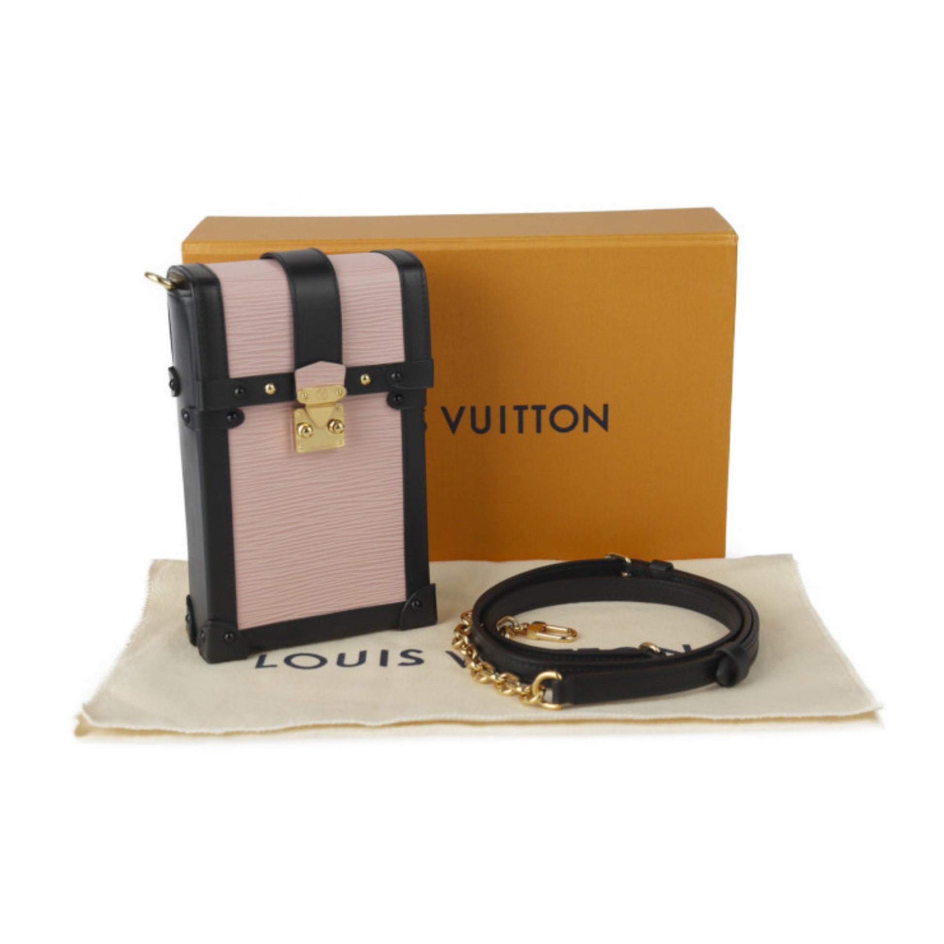 Louis Vuitton Pochette Trunk, Pink, Leather, clutch