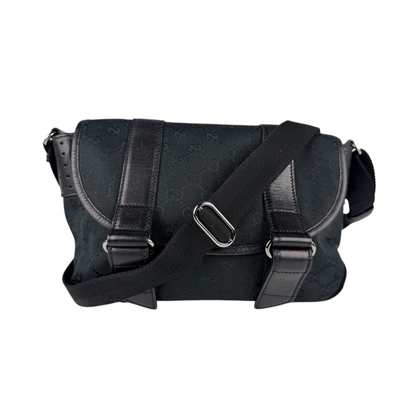 Gucci GG canvas, Black, Canvas, shoulder