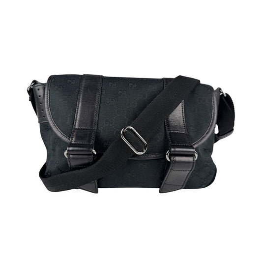 Gucci GG canvas, Black, Canvas, shoulder