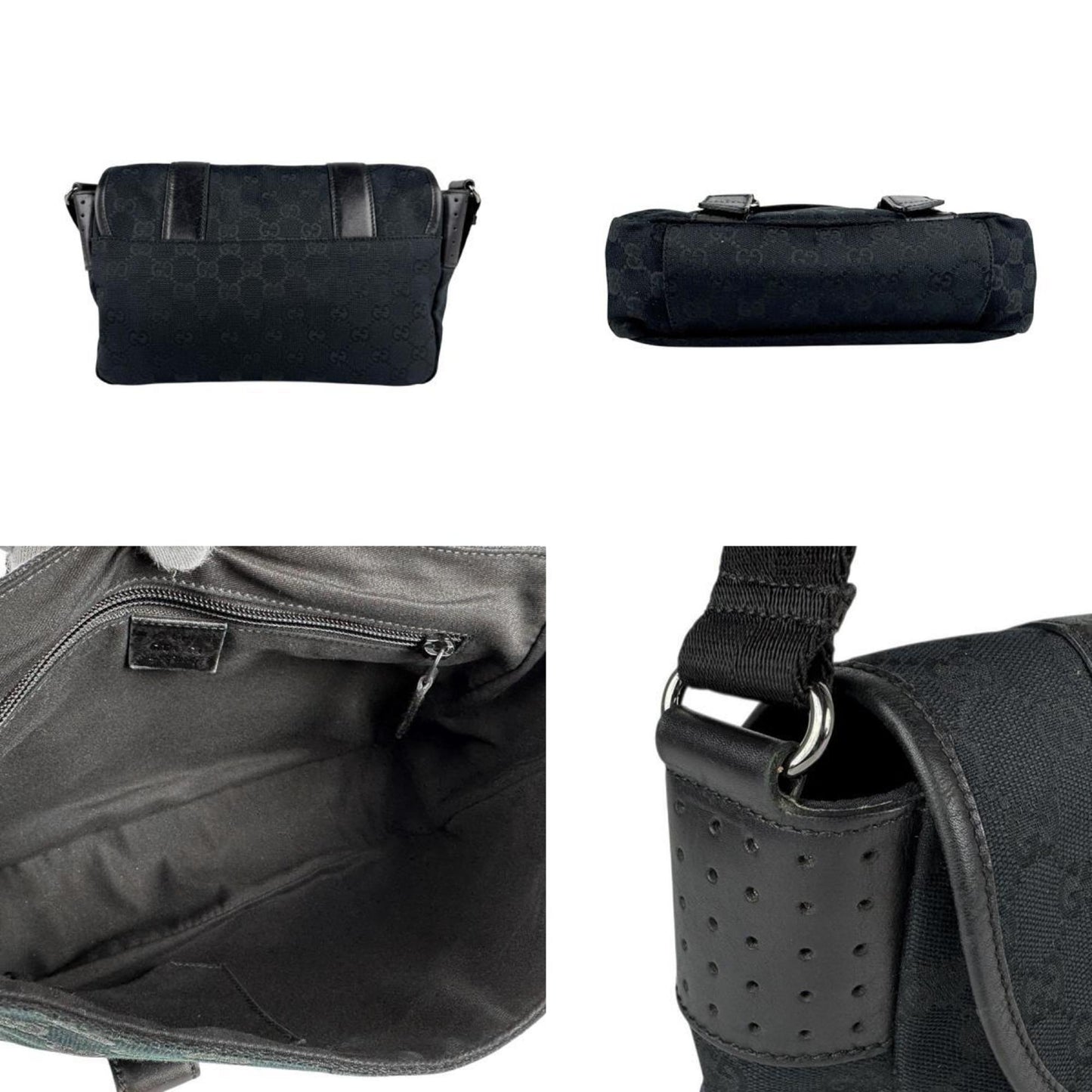 Gucci GG canvas, Black, Canvas, shoulder