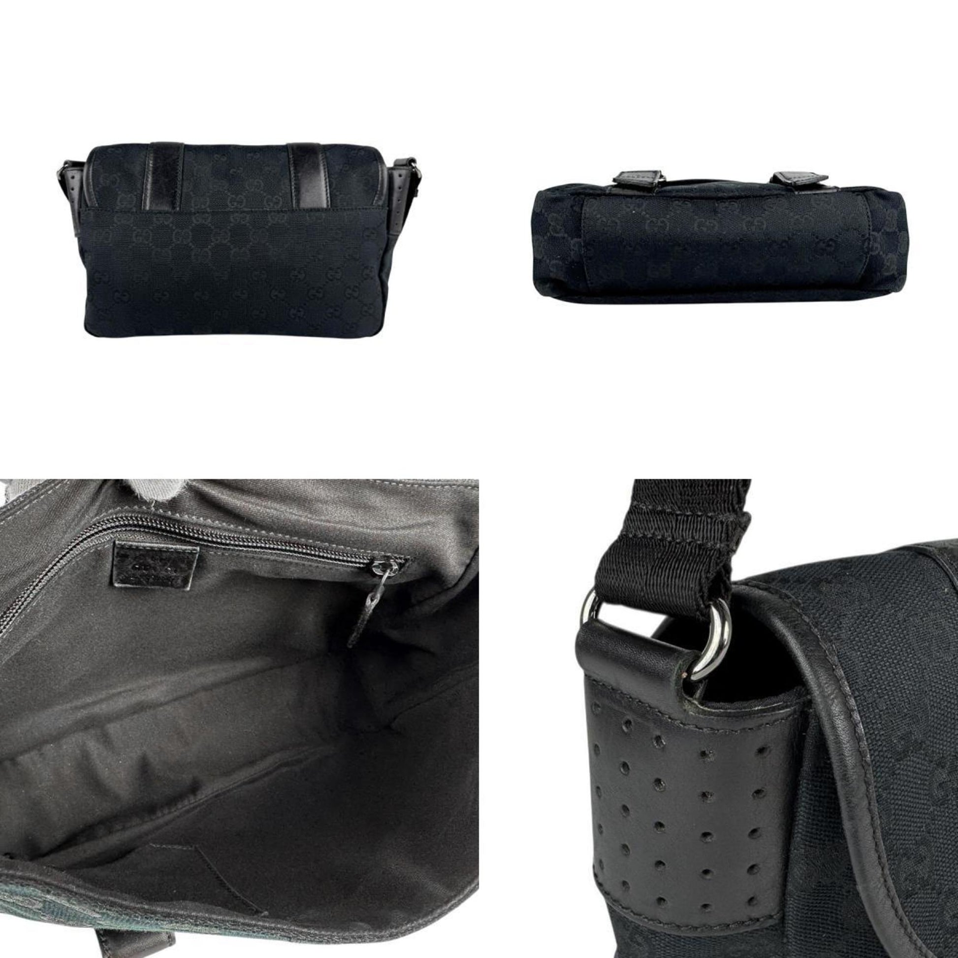 Gucci GG canvas, Black, Canvas, shoulder
