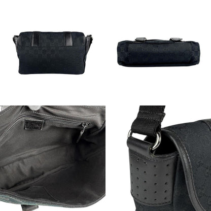 Gucci GG canvas, Black, Canvas, shoulder