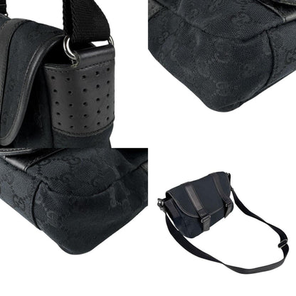 Gucci GG canvas, Black, Canvas, shoulder