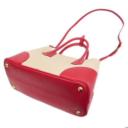 Prada Canapa, Beige, Canvas, handbag