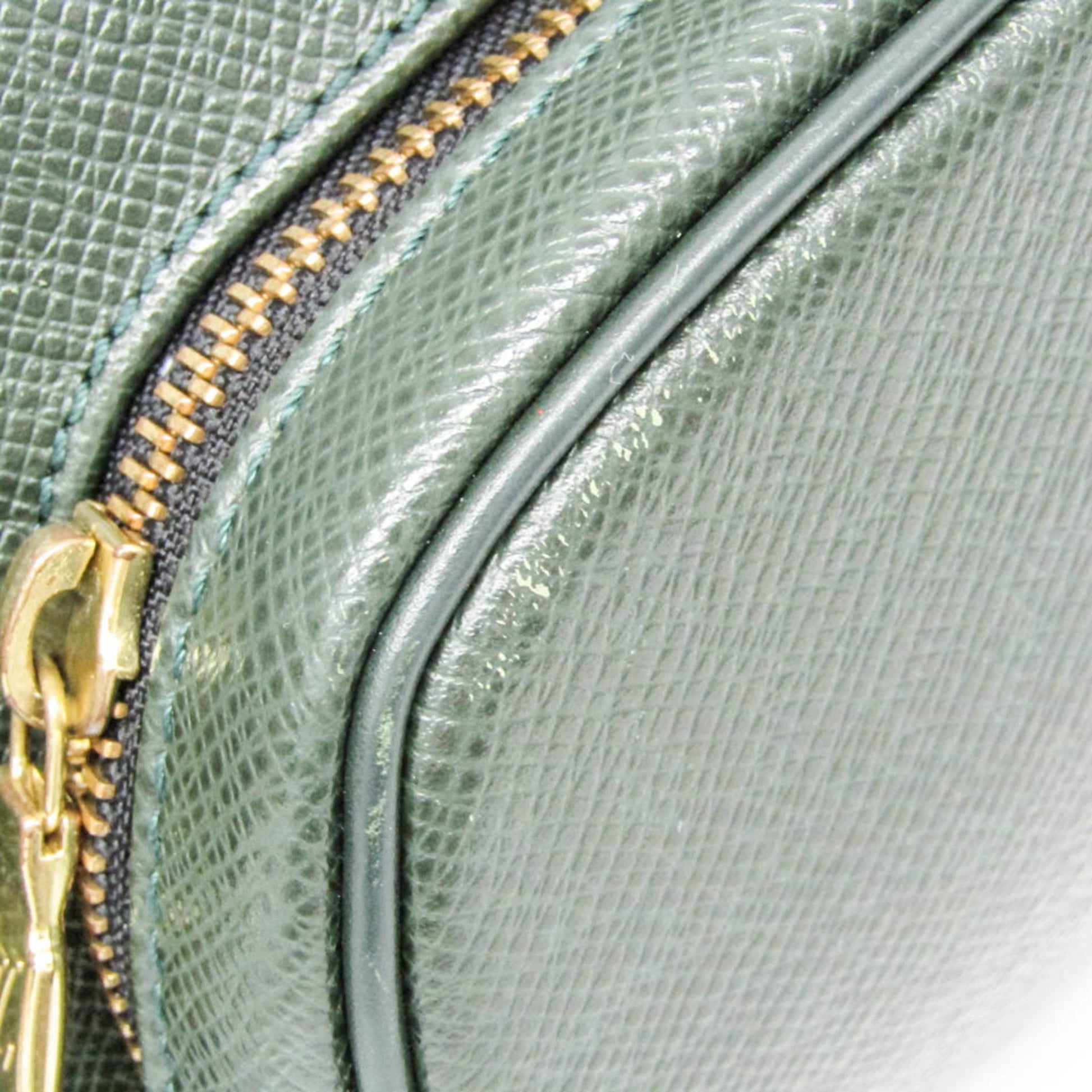 Louis Vuitton Cassiar, Green, Leather, backpack