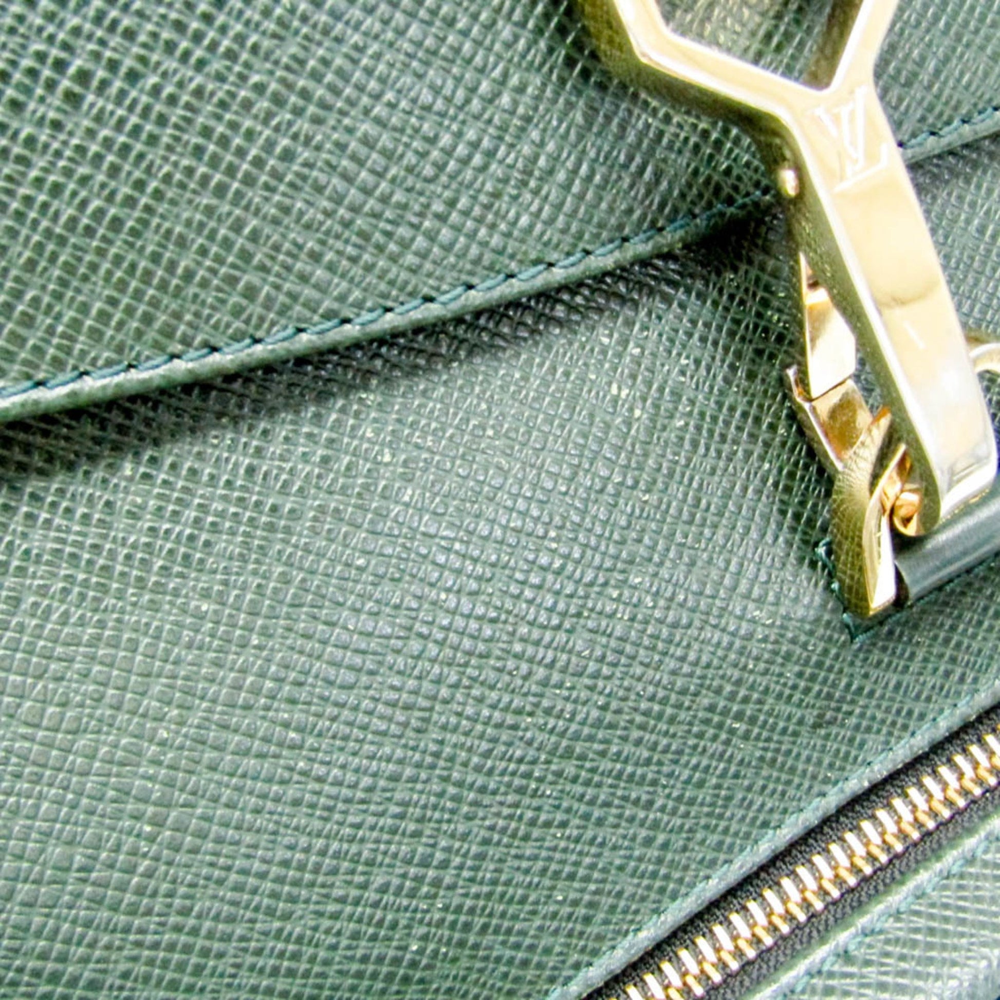 Louis Vuitton Cassiar, Green, Leather, backpack