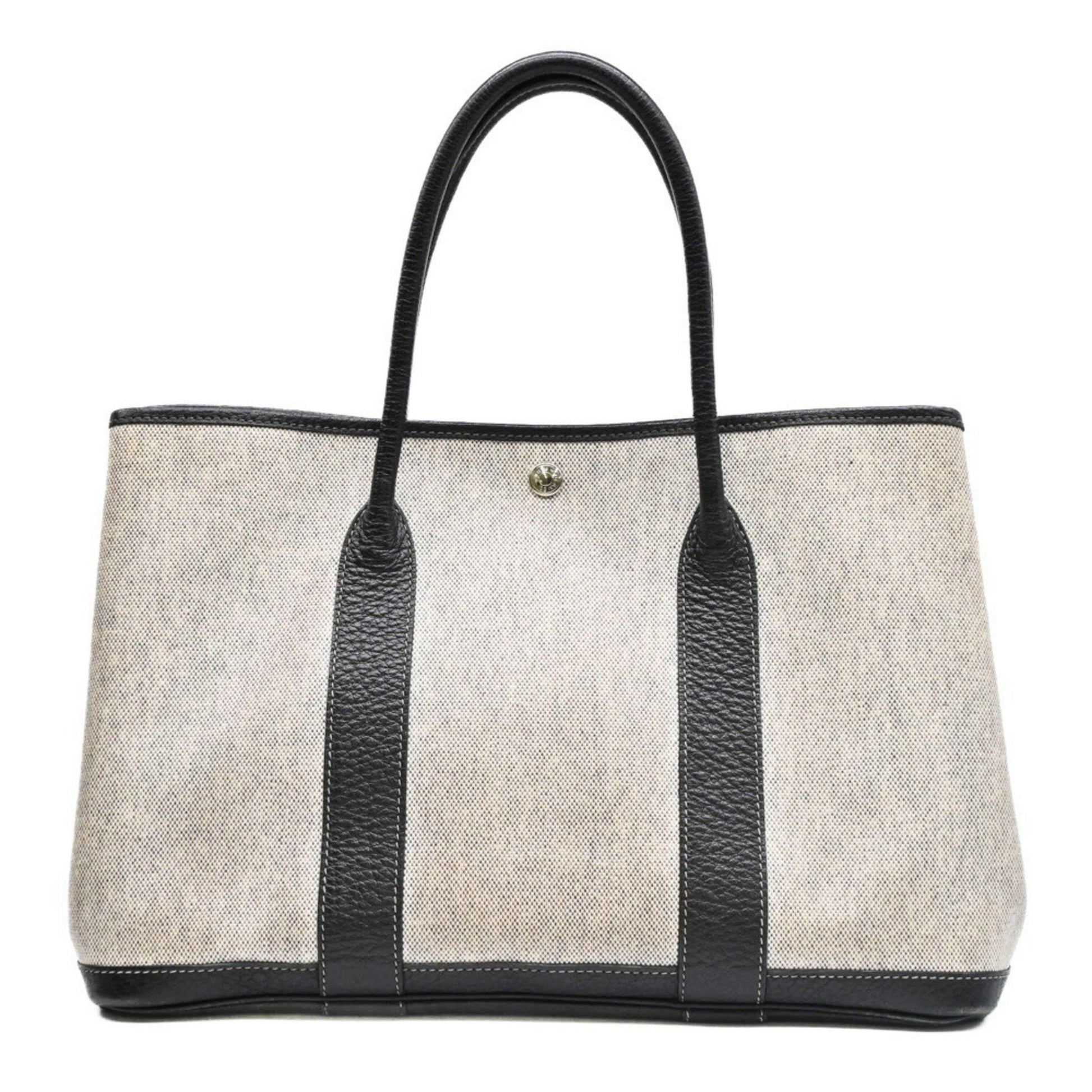 Hermès Garden Party, Grey, Canvas, handbag