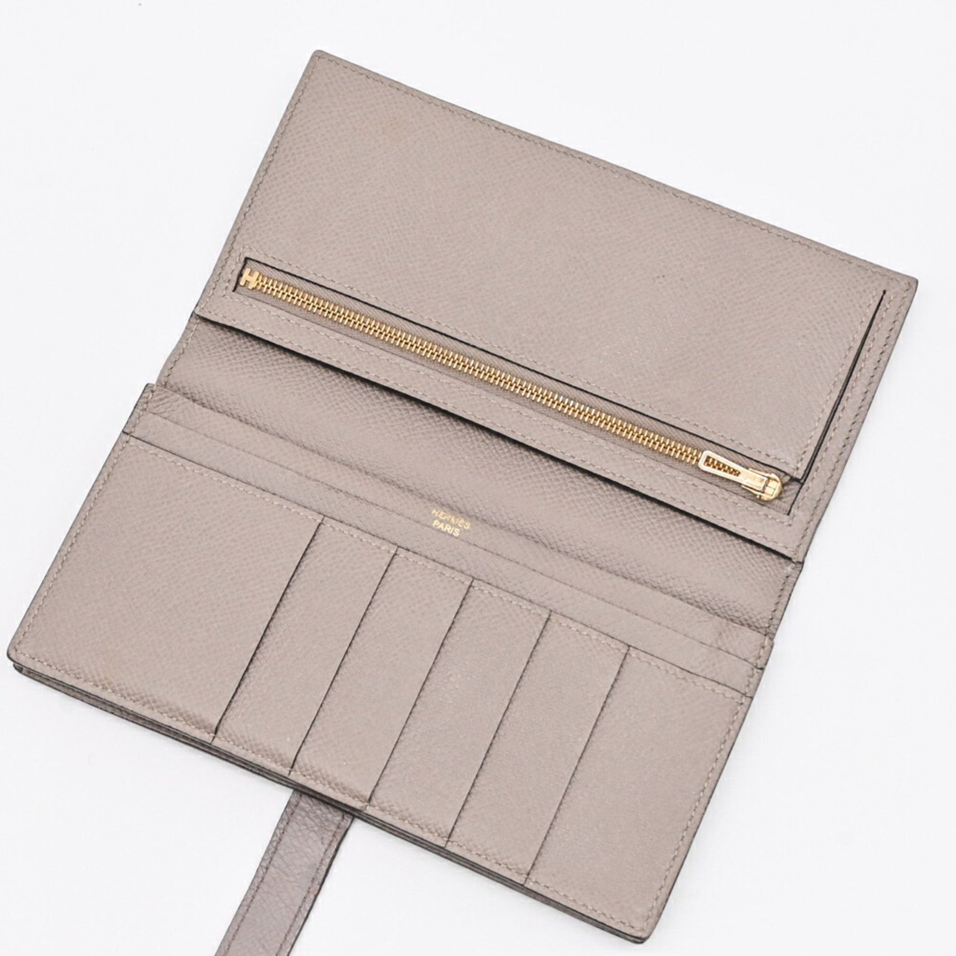 Hermès Béarn, Grey, Leather, wallet
