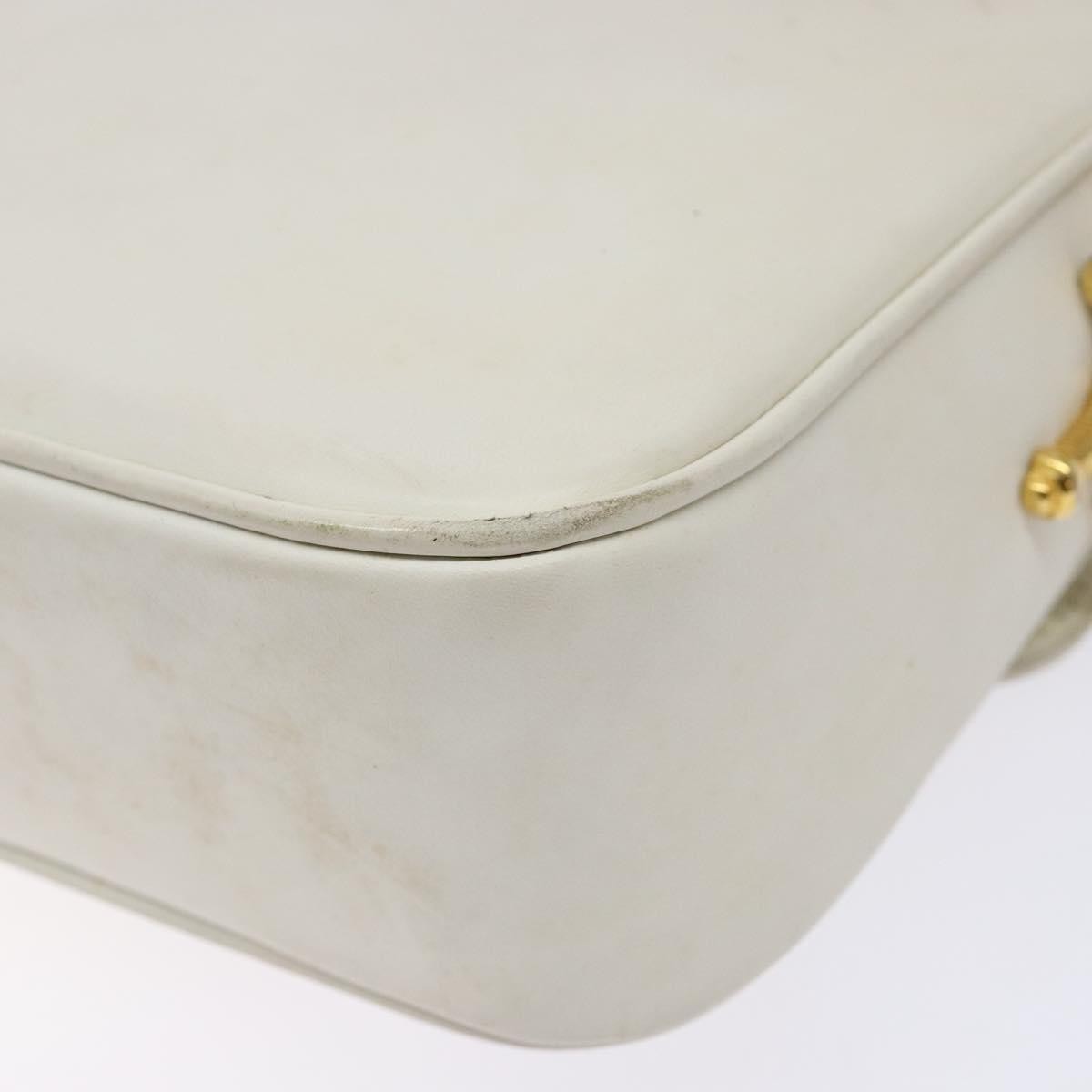 Celine Shoulder Leather, White, Leather, Shoulder Bag