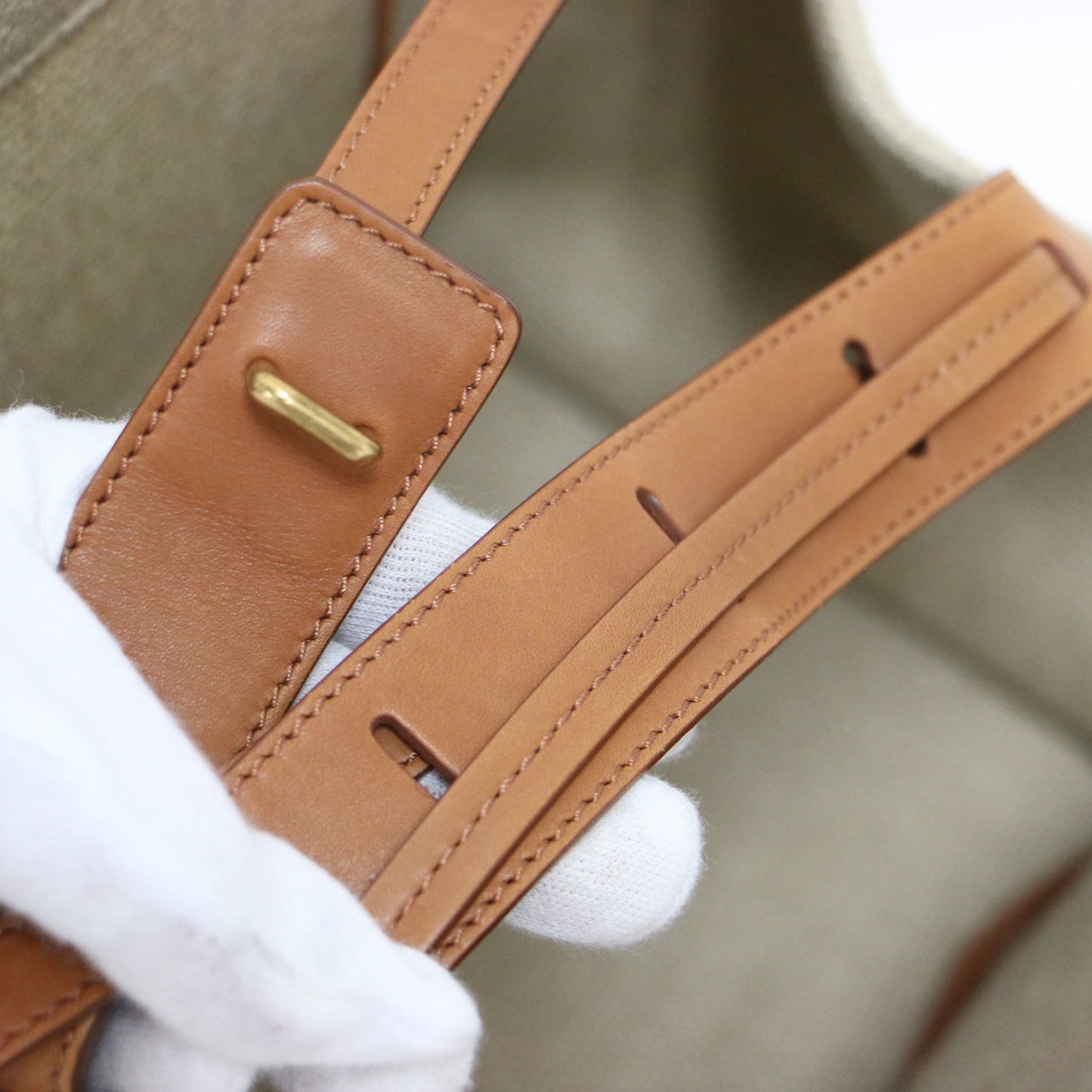 Céline Luggage Phantom, Beige, Canvas, tote