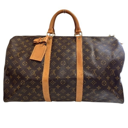 Louis Vuitton Keepall 50, Brown, Canvas, travel