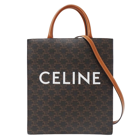Céline Vertical Cabas, Brown, Canvas, handbag