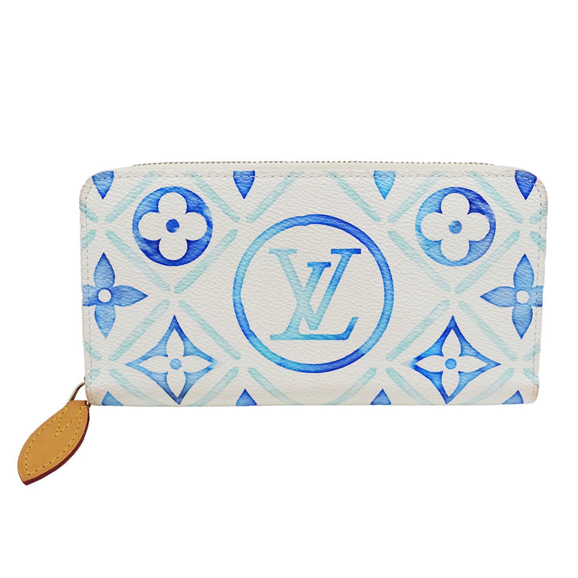 Louis Vuitton Portefeuille zippy, Blue, Canvas, wallet
