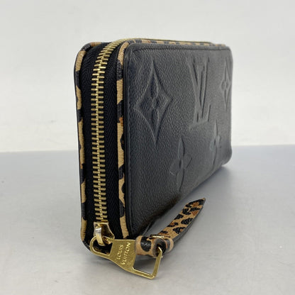 Louis Vuitton Portefeuille zippy, Black, Leather, wallet