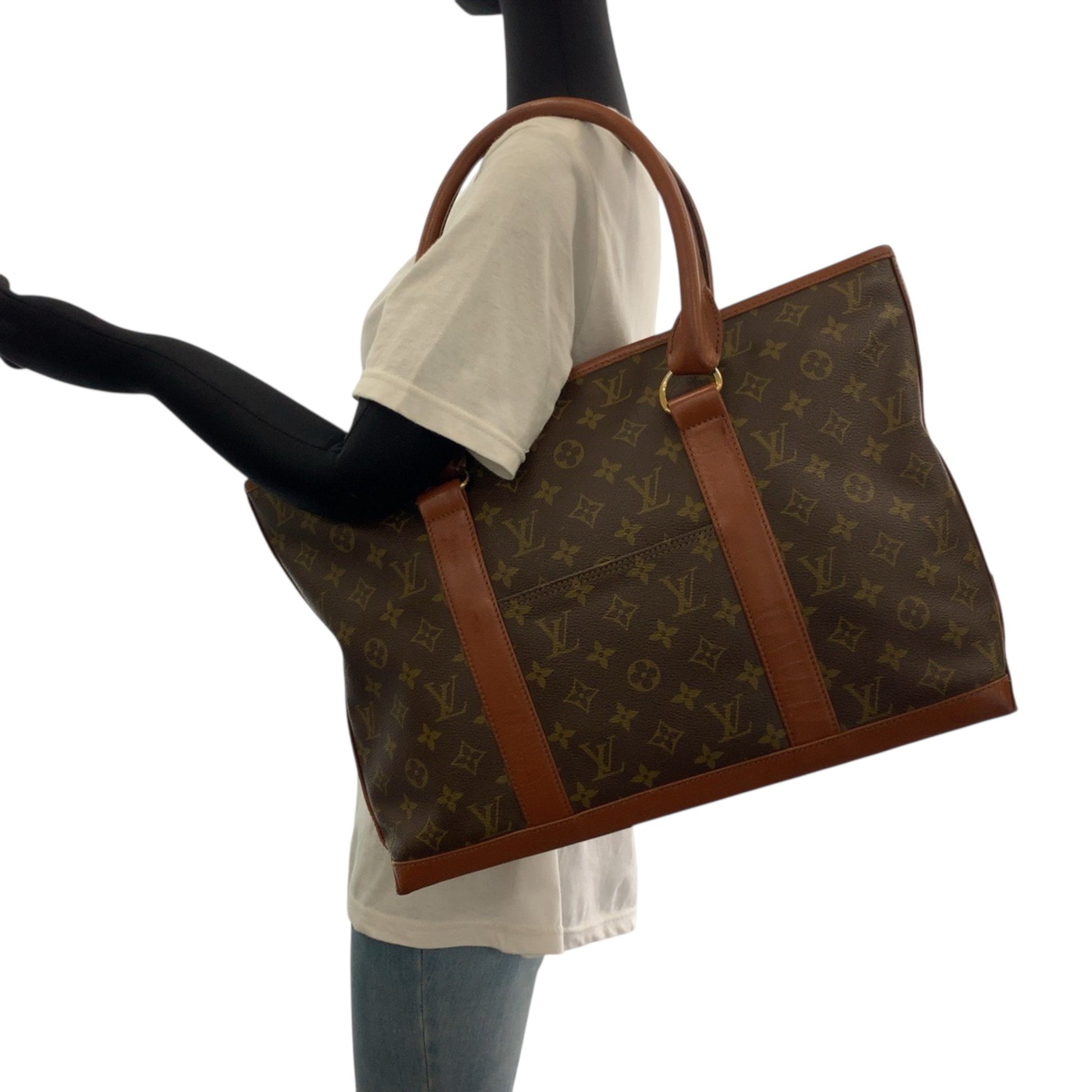 Louis Vuitton Weekend PM, Brown, Canvas, tote