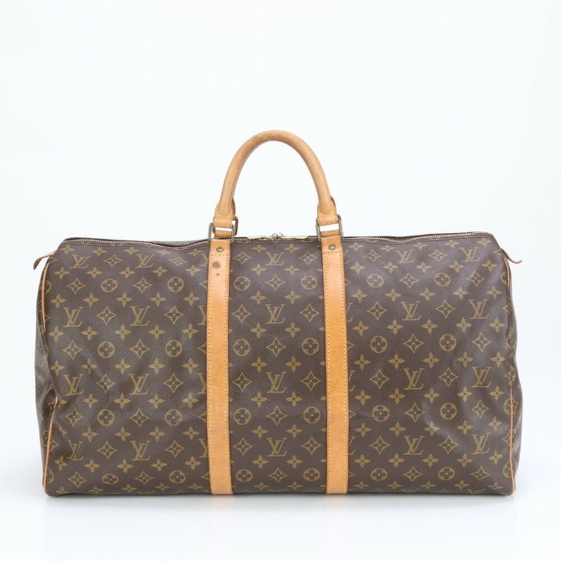 Louis Vuitton Keepall 55, Brown, Canvas, travel