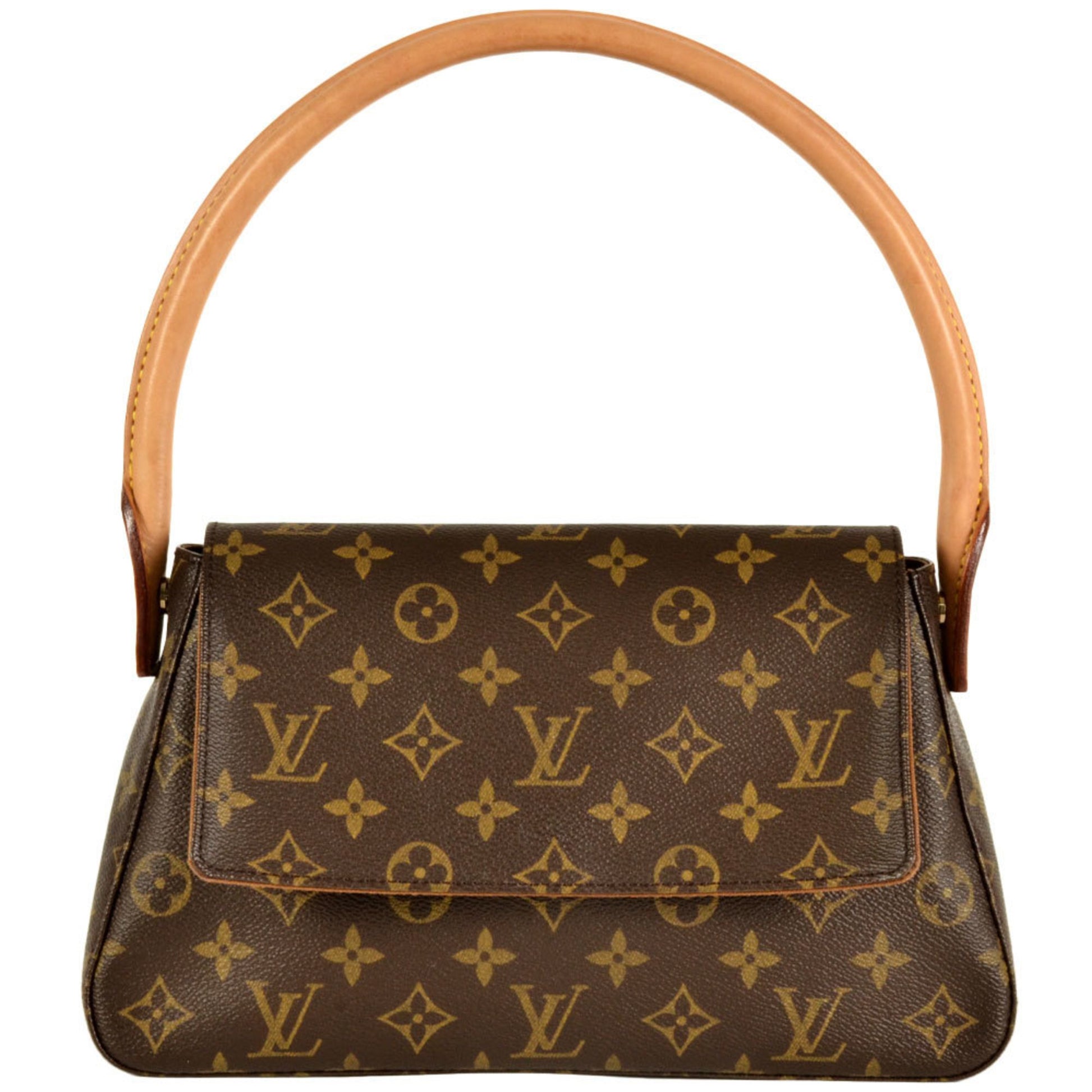 Louis Vuitton Mini looping, Brown, Canvas, shoulder