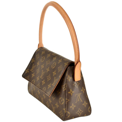 Louis Vuitton Mini looping, Brown, Canvas, shoulder