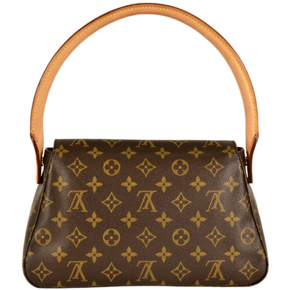 Louis Vuitton Mini looping, Brown, Canvas, shoulder