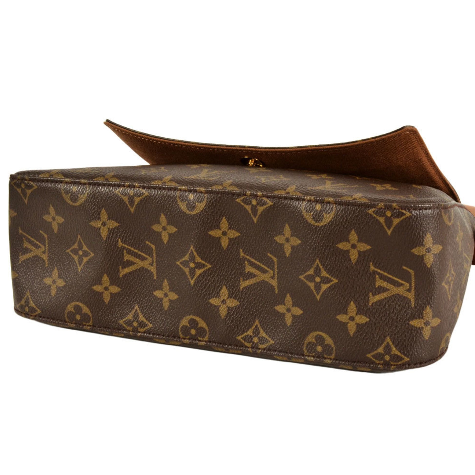 Louis Vuitton Mini looping, Brown, Canvas, shoulder