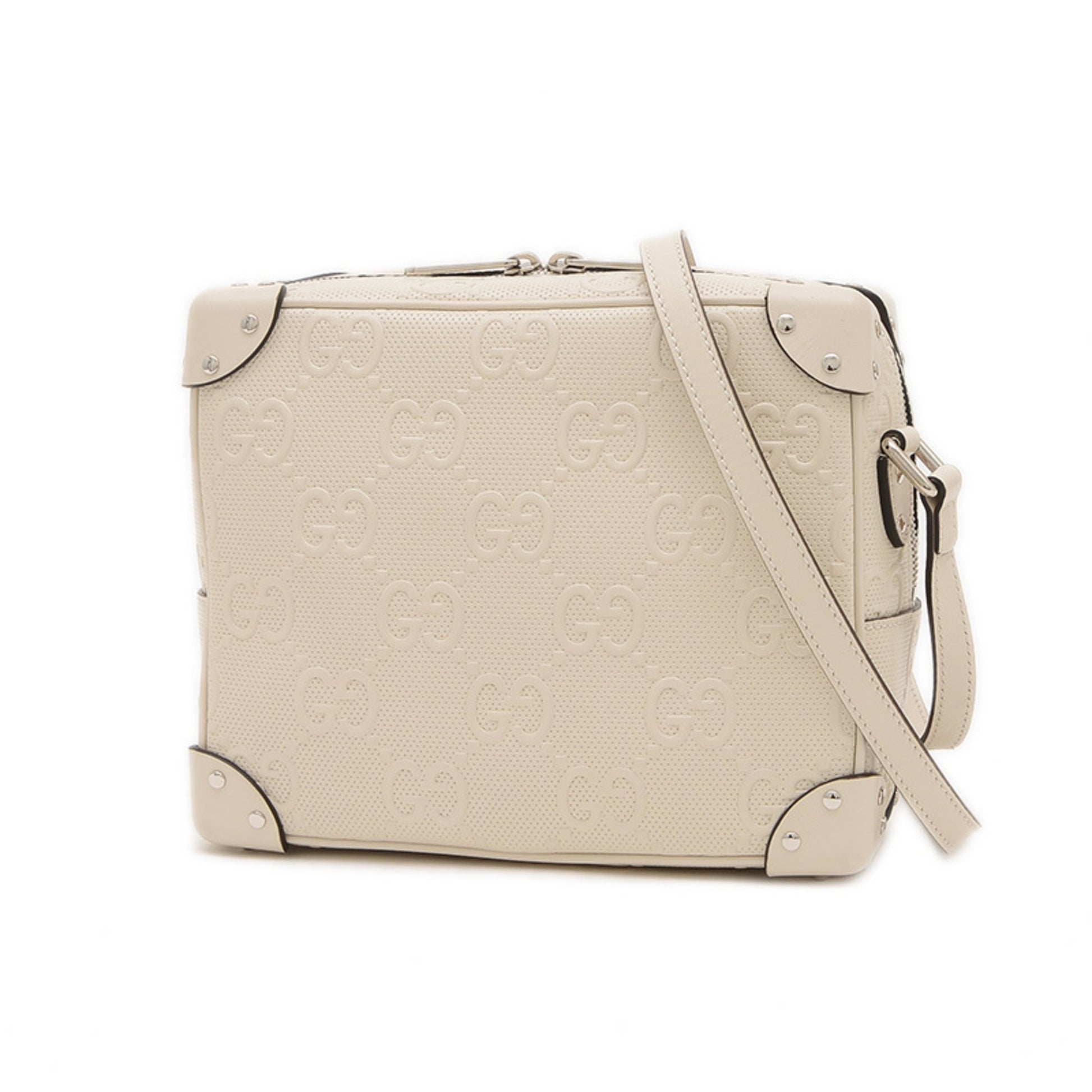 Gucci GG embossé, White, Leather, shoulder