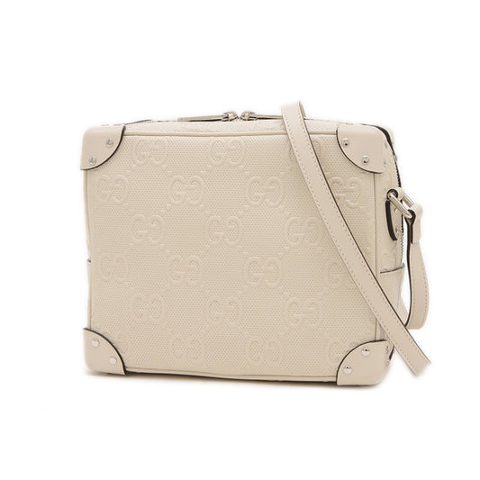 Gucci GG embossé, White, Leather, shoulder
