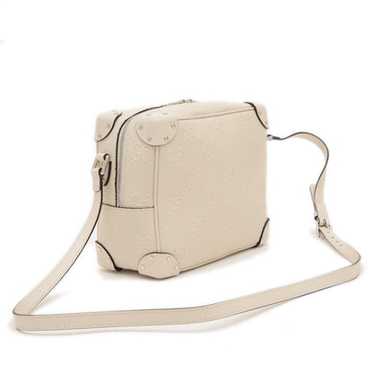 Gucci GG embossé, White, Leather, shoulder