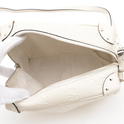 Gucci GG embossé, White, Leather, shoulder