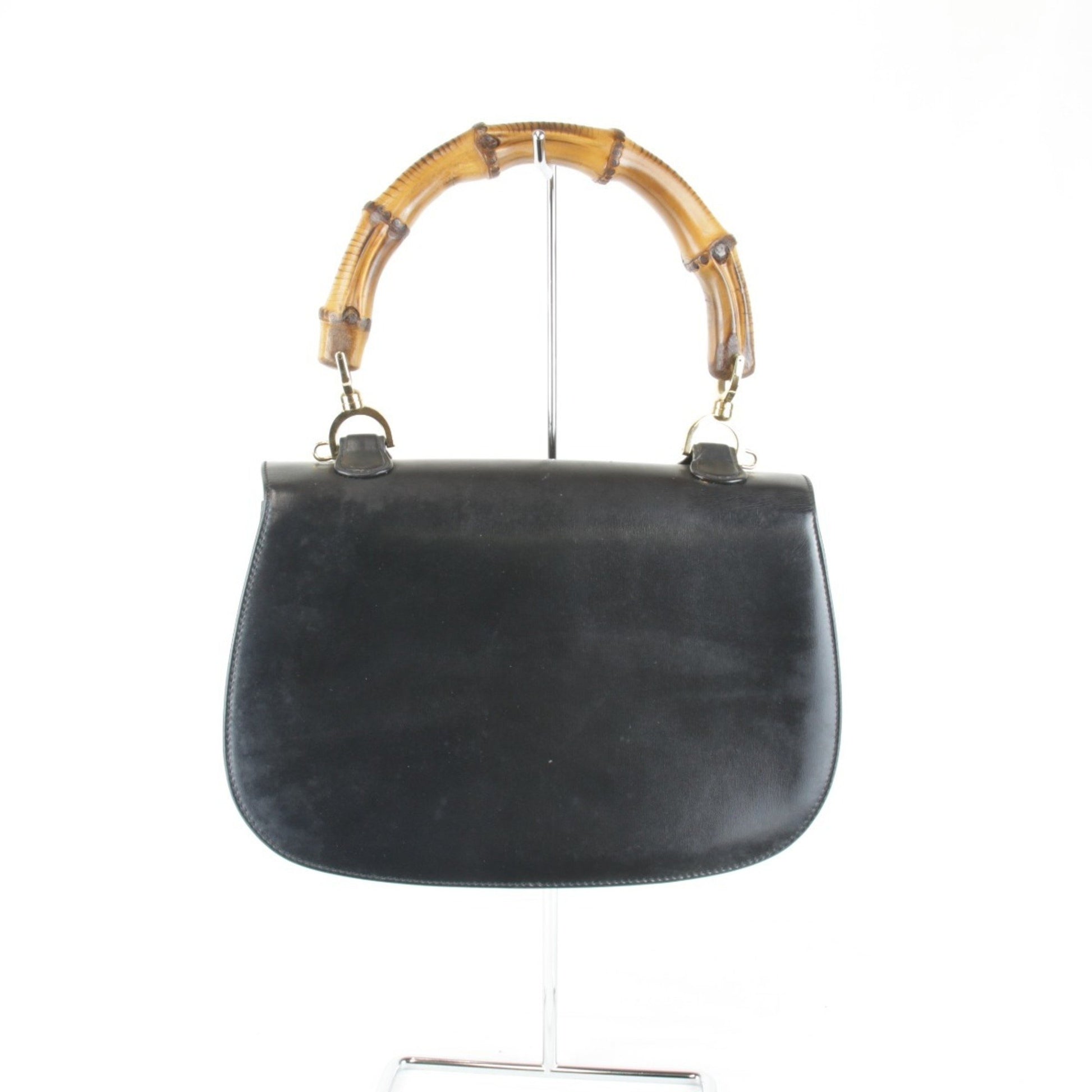 Gucci Bamboo, Black, Leather, handbag