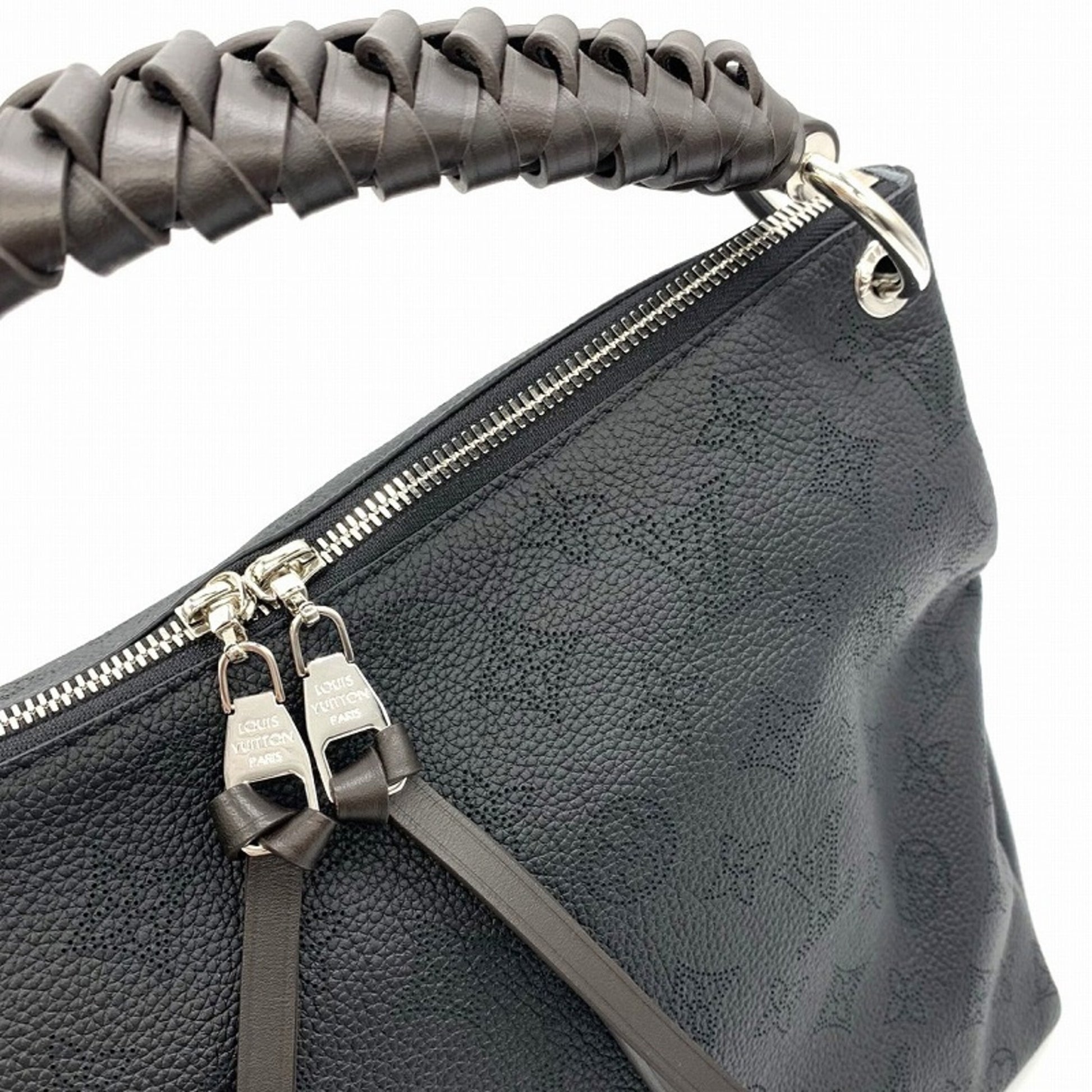 Louis Vuitton Mahina, Black, Leather, shoulder