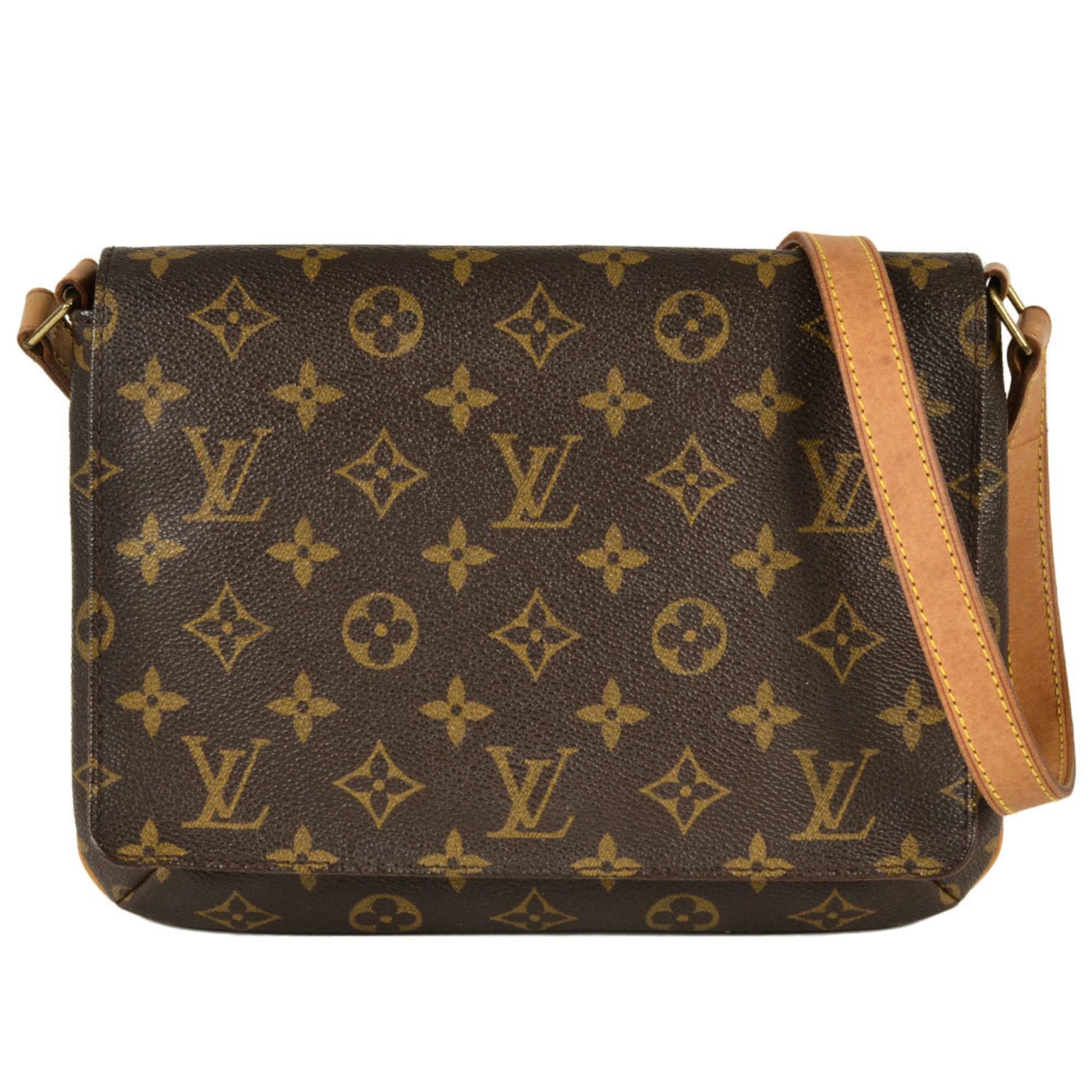 Louis Vuitton Musette Tango, Brown, Canvas, shoulder