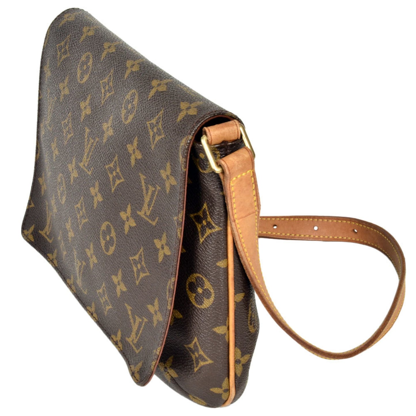 Louis Vuitton Musette Tango, Brown, Canvas, shoulder