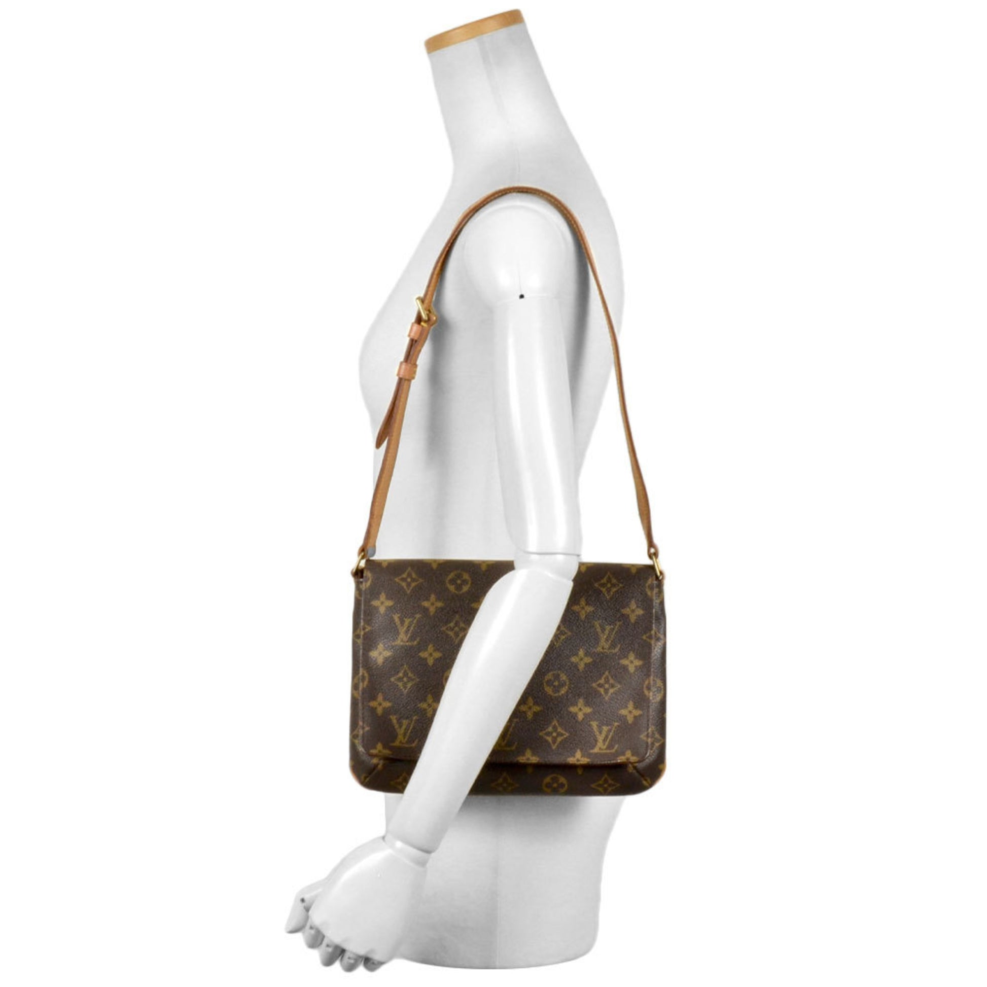 Louis Vuitton Musette Tango, Brown, Canvas, shoulder