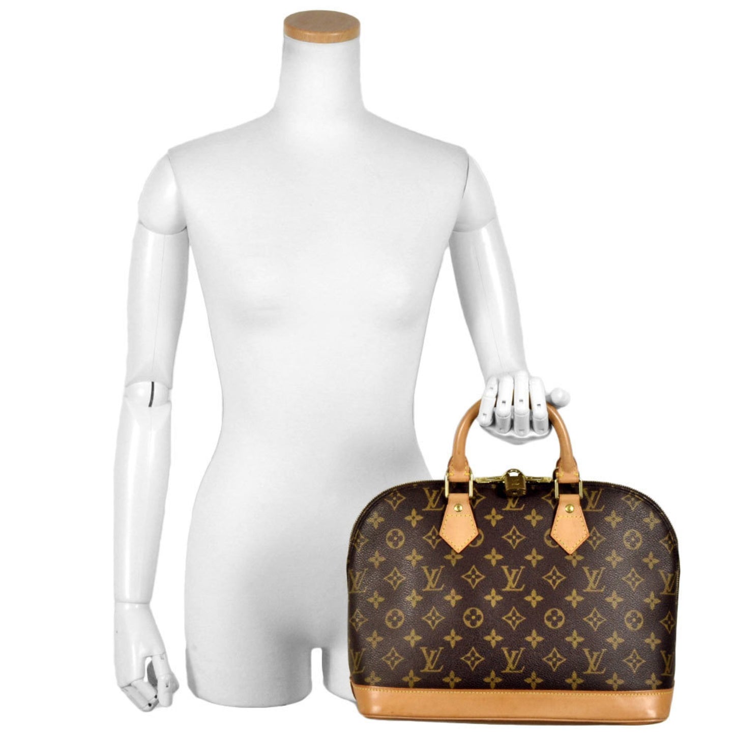 Louis Vuitton Alma, Brown, Canvas, handbag