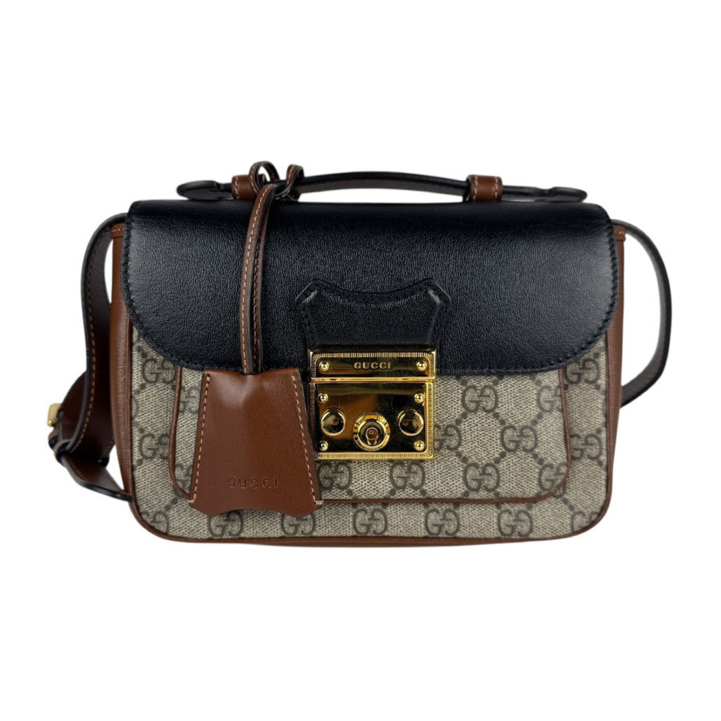 Gucci Padlock, Brown, Canvas, shoulder